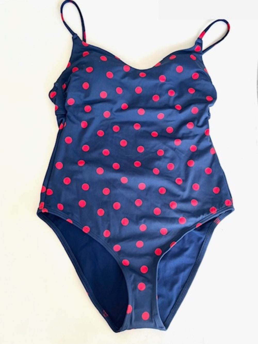 Shade & Shore V-Neck Cheeky Coverage Polka Dots One Piece Swimsuit - New